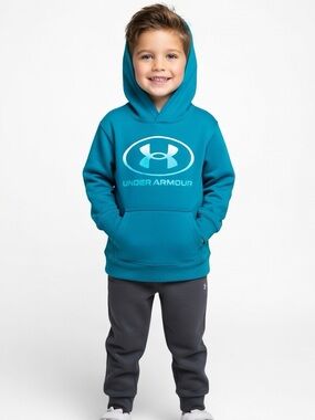 Under Armour Youth Teal Pullover Hoodie with Logo